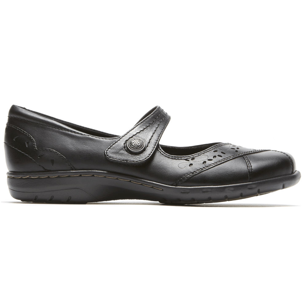 Rockport Flats For Womens Black - Cobb Hill Petra Mary Jane - PL2601594